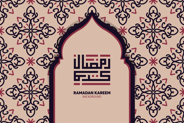 Ramadan kareem in Arabic Calligraphy greeting card, the Arabic calligraphy means, Generous Ramadan, Vector