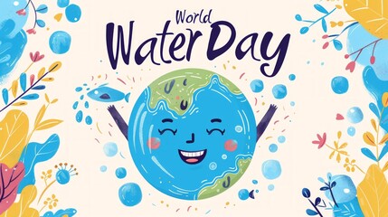 Joyful Earth Illustration for World Water Day