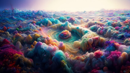 Fascinating, multi-coloured 3D abstract visualization - obrazy, fototapety, plakaty