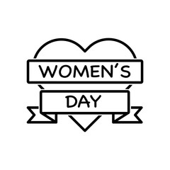 8 march vector line symbol. Women's day sign. International Women's day icon. Happy Women's Day.