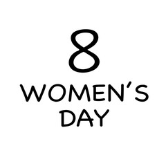 8 march vector line symbol. Women's day sign. International Women's day icon. Happy Women's Day.