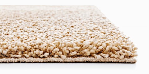 stylish soft beige carpet isolated on white