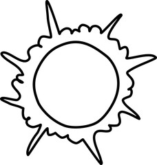 Sun drawing icon. Hand drawn set