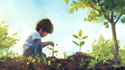 Greeting Card and Banner Design for Social Media or Educational Purpose of National Recycling Day Background