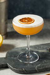 Boozy Cold Frothy Whiskey Sour Cocktail