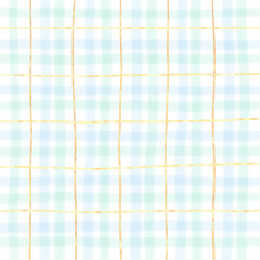 Gold Green Blue Plaid Hand Drawn Background Overlay