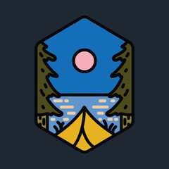 Camping and beauty nature graphic illustration vector art t-shirt design