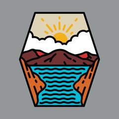 Summer and mountains graphic illustration vector art t-shirt design