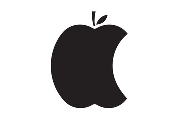 Bite apple icon, simple black style