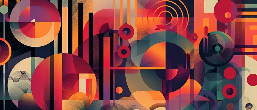 Abstract representation of thermodynamics through geometric shapes and patterns