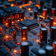 advance high-tech microchips board.