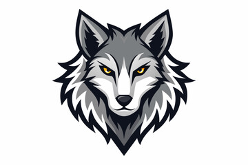 Wolf head logo on a white background