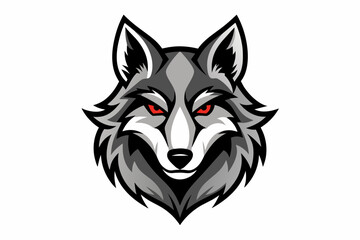 Wolf head logo on a white background