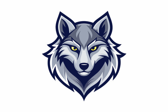 Wolf head logo on a white background
