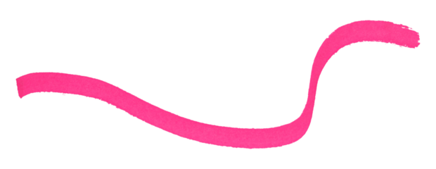 Pink stroke brush isolated on transparent background.