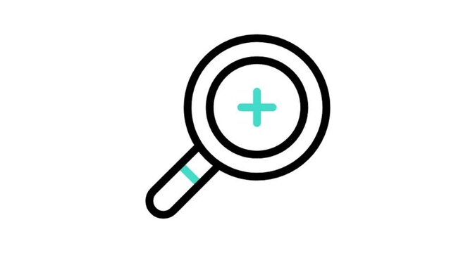 magnifying glass icon animation video