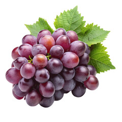 Fototapeta premium Ripe red grapes isolated on Transparent background.