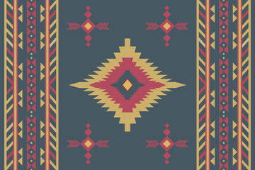 Ikat ethnic antique  carpet vintage pattern seamless decoration 