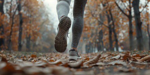 woman doing sports jogging in the park Generative AI