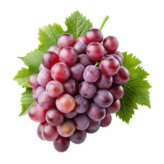 Fototapeta premium Ripe red grapes isolated on Transparent background.