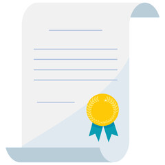 Certificate icon. Diploma symbol - 758125944