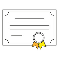 Certificate icon. Diploma symbol - 758125948