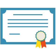 Certificate icon. Diploma symbol - 758125951