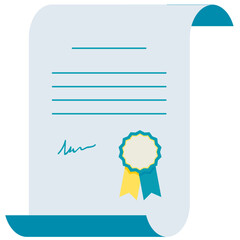 Certificate icon. Diploma symbol - 758125953