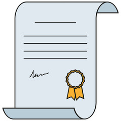 Certificate icon. Diploma symbol - 758125961