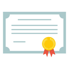 Certificate icon. Diploma symbol - 758125962