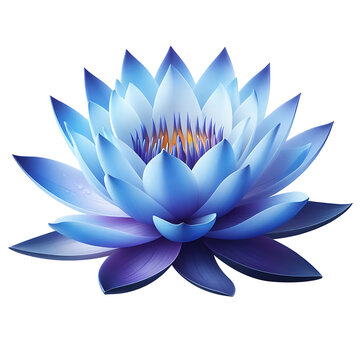 blue water lily isolated on transparent background PNG Image 
