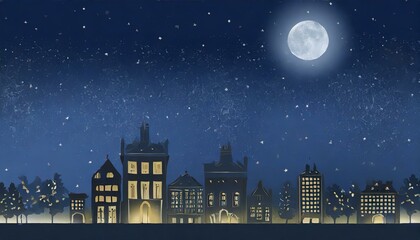 Fototapeta premium night city with stars