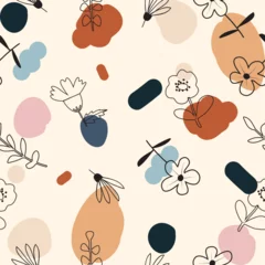 Fototapeten Cute hand drawn vintage floral pattern seamless  background vector illustration for fashion,fabric,wallpaper and print design  © kachaya