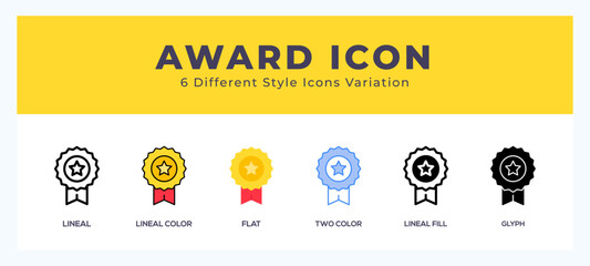 Award icon set pack vector illustration.