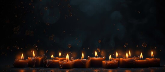 Dark Background with Illuminated Candles