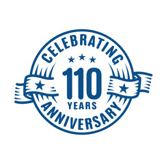 110 years logo design template. 110th anniversary vector and illustration.