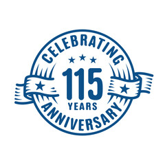 115 years logo design template. 115th anniversary vector and illustration.