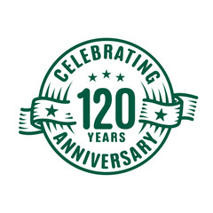 120 years logo design template. 120th anniversary vector and illustration.