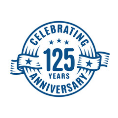 125 years logo design template. 125th anniversary vector and illustration.