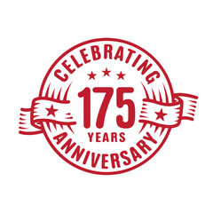 175 years logo design template. 175th anniversary vector and illustration.
