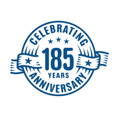 185 years logo design template. 185th anniversary vector and illustration.