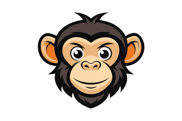 Monkey face logo  on a white background