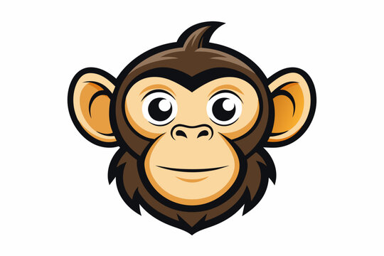 Monkey face logo  on a white background