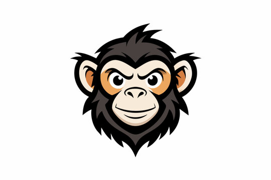 Monkey face logo  on a white background