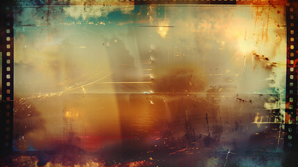 Old film strip with grunge effects. Abstract background.. Vintage texture. Retro style