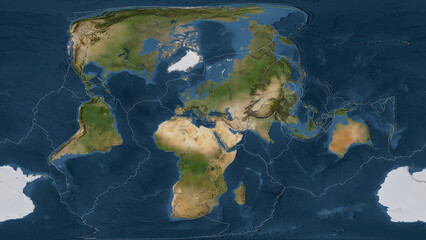 Anatolian plate - global map. Patterson Cylindrical. Satellite