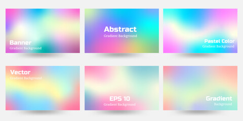 set of pastel gradient background