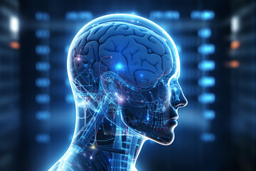 Obraz premium Scientist at work in a modern laboratory created with generative AI technology