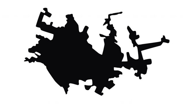 animation forming a map of Horlivka in ukraine