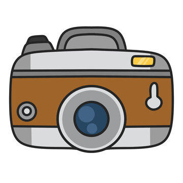 recommend clip art: Photo camera doodle icon. Camera cartoon style 